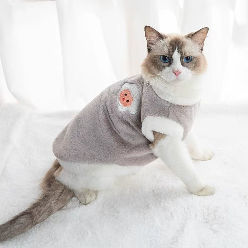 Spring and winter cat clothes warm vest fleece