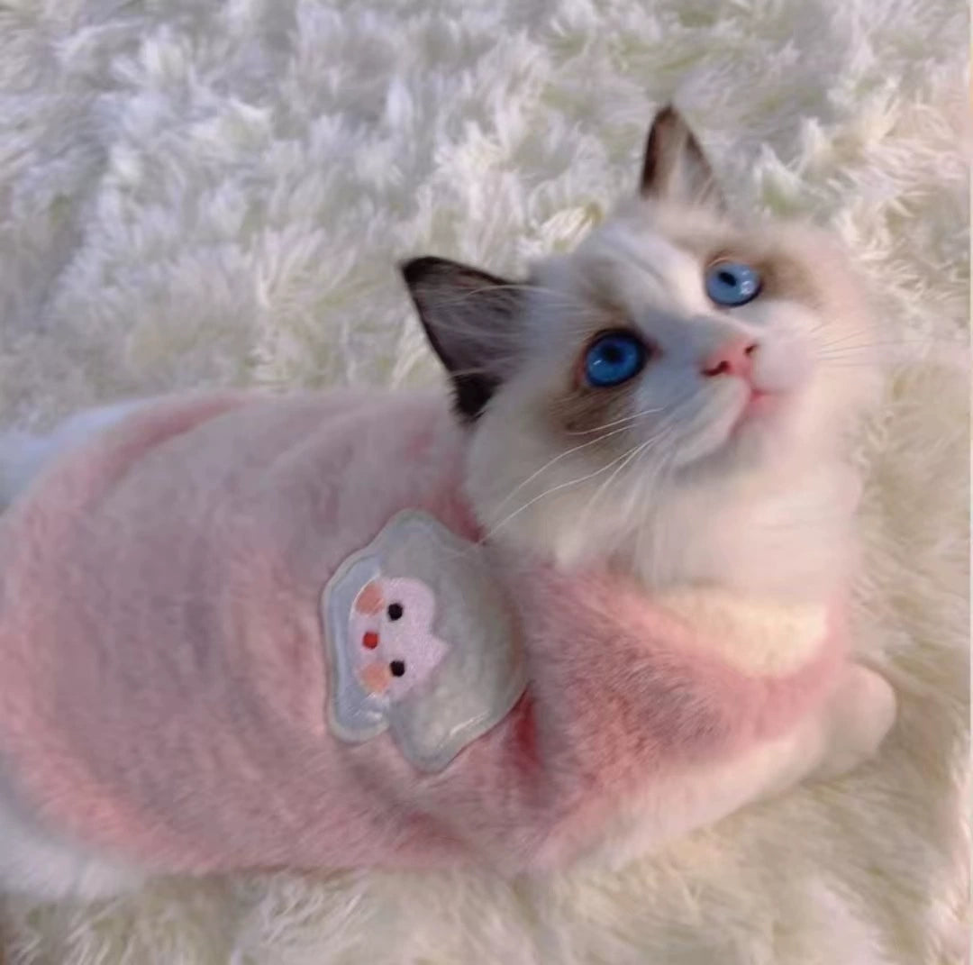 Spring and winter cat clothes warm vest fleece